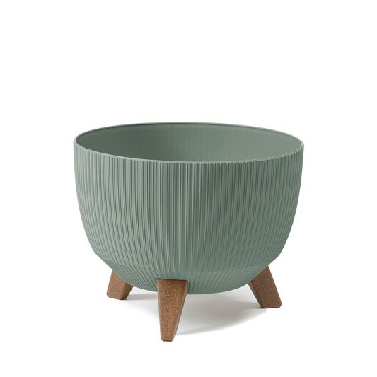 Happy Flower Blumentopf mit Füßen – moderner Pflanzkübel in Streifen-Optik aus Kunststoff mit Recyclinganteil