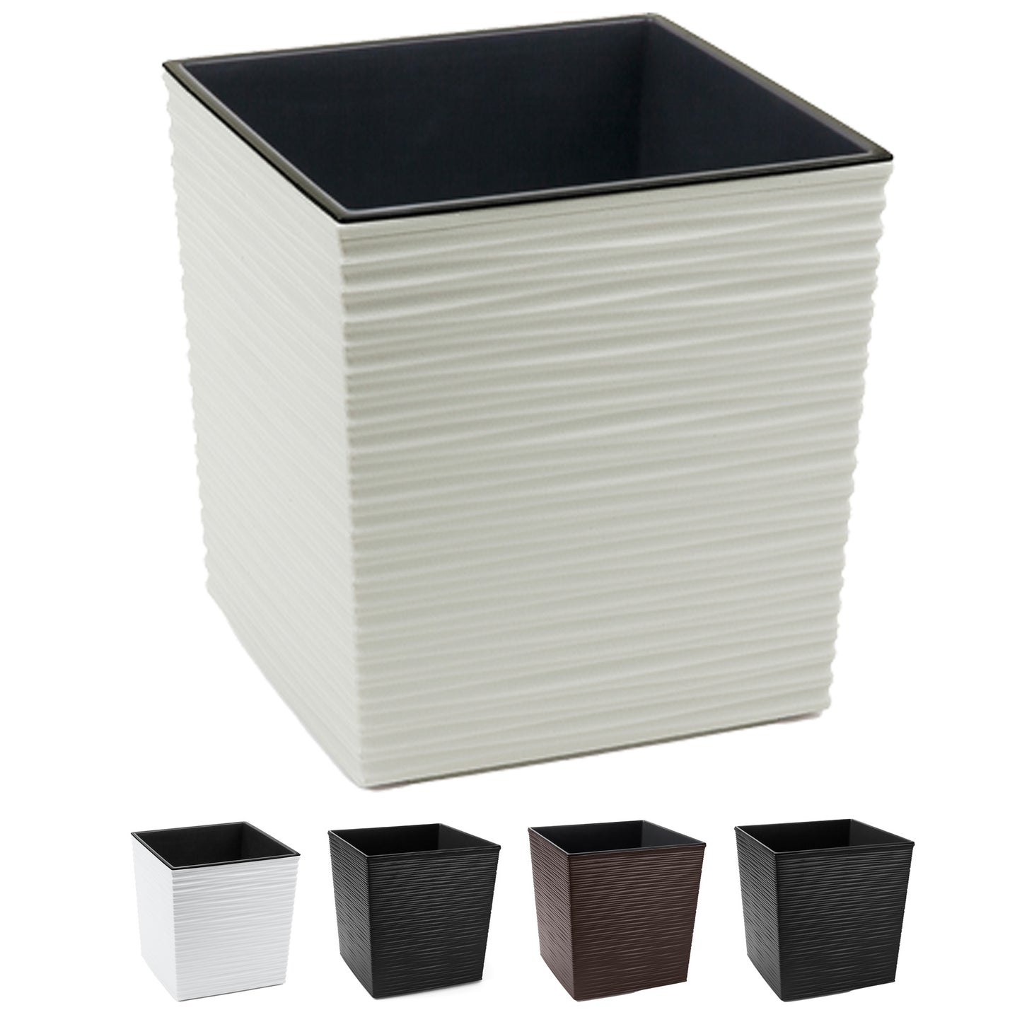 Blumentopf Meißel-Optik quadratisch – elegant, wetterfest & pflegeleicht