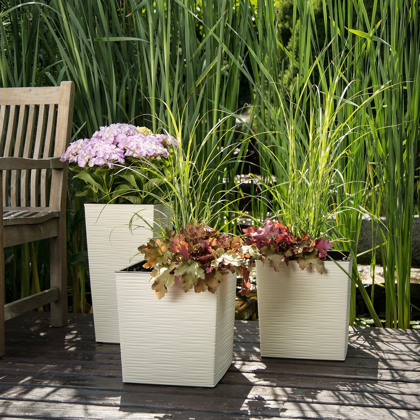 Blumentopf Meißel-Optik quadratisch – elegant, wetterfest & pflegeleicht