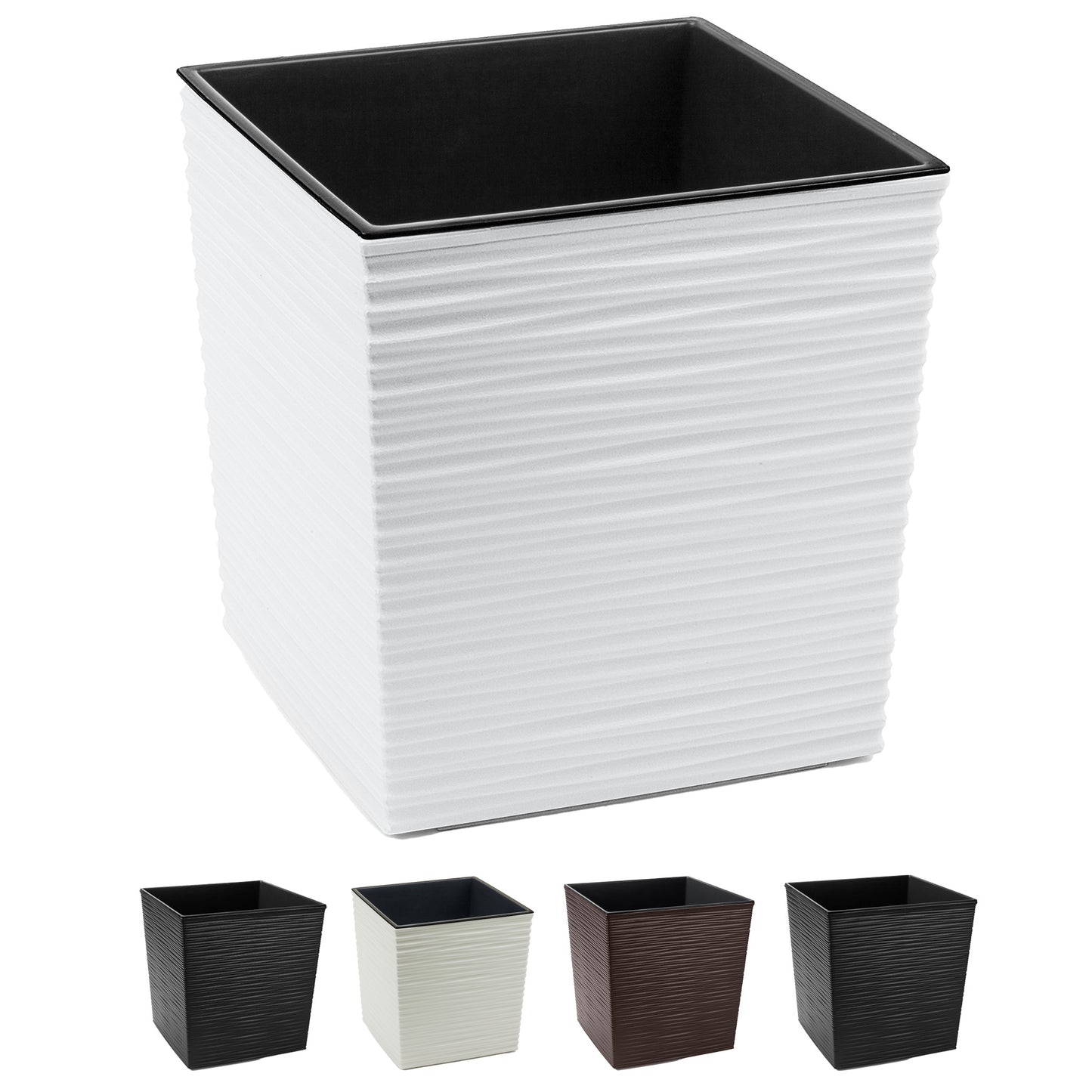 Blumentopf Meißel-Optik quadratisch – elegant, wetterfest & pflegeleicht