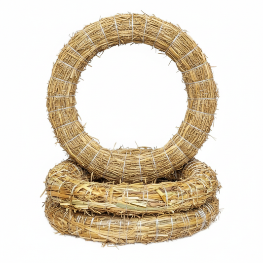 Strohkranz Rohling Ø 35 cm – Unterlage für Türkränze, Sets wählbar: 3, 5 oder 10 Stück