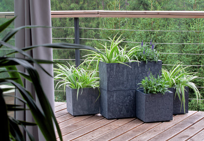 Happy Flower Sierra Case Pflanzkübel – Modularer Sichtschutz in Beton-Optik mit Lenkrollen