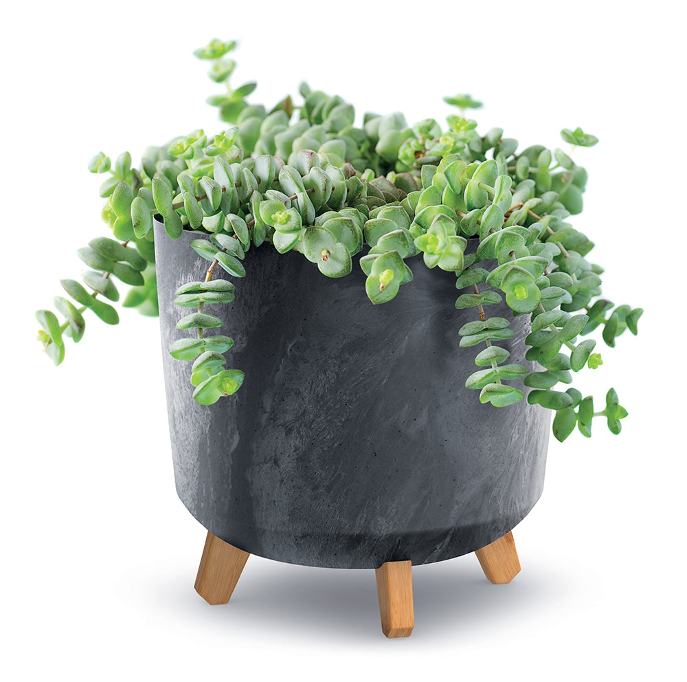 Gracia Tubus Blumentopf mit füßen 30 cm Beton Effekt – Creme, Grau, Anthrazit