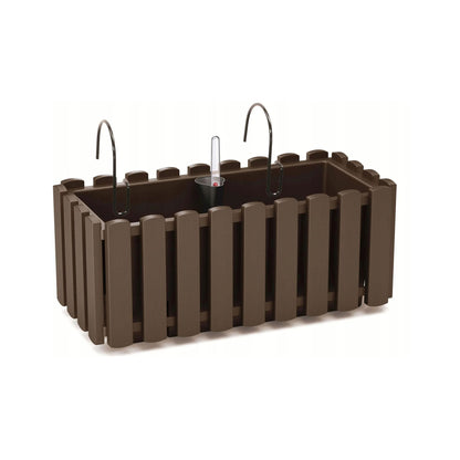 HappyFlower Balkonkasten mit Bewässerungssystem und Gummistopfen – Pflanzkasten für Geländer (38 / 58 cm), in 4 Farben