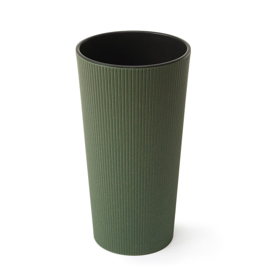 Blumentopf Lilia mit Holzanteil Geriffelte-Optik