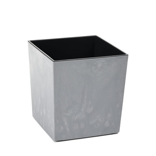 Juka Pflanzkübel Weiß – Hochglanz, quadratisch, mit Einsatz – 19–40 cm
