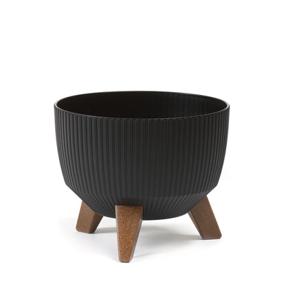 Happy Flower Blumentopf mit Füßen – moderner Pflanzkübel in Streifen-Optik aus Kunststoff mit Recyclinganteil