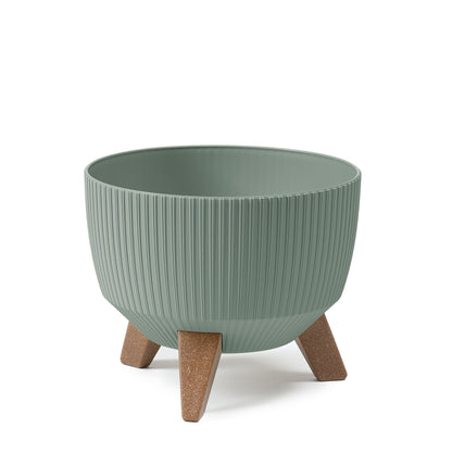 Happy Flower Blumentopf mit Füßen – moderner Pflanzkübel in Streifen-Optik aus Kunststoff mit Recyclinganteil