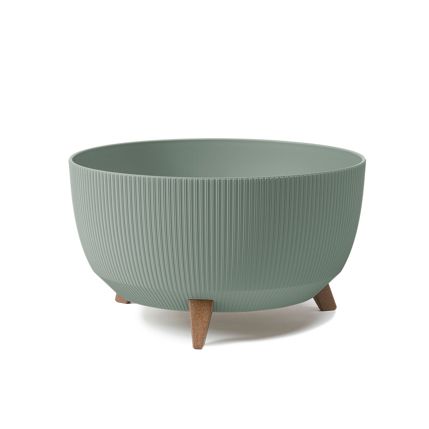 Happy Flower Blumentopf mit Füßen – moderner Pflanzkübel in Streifen-Optik aus Kunststoff mit Recyclinganteil