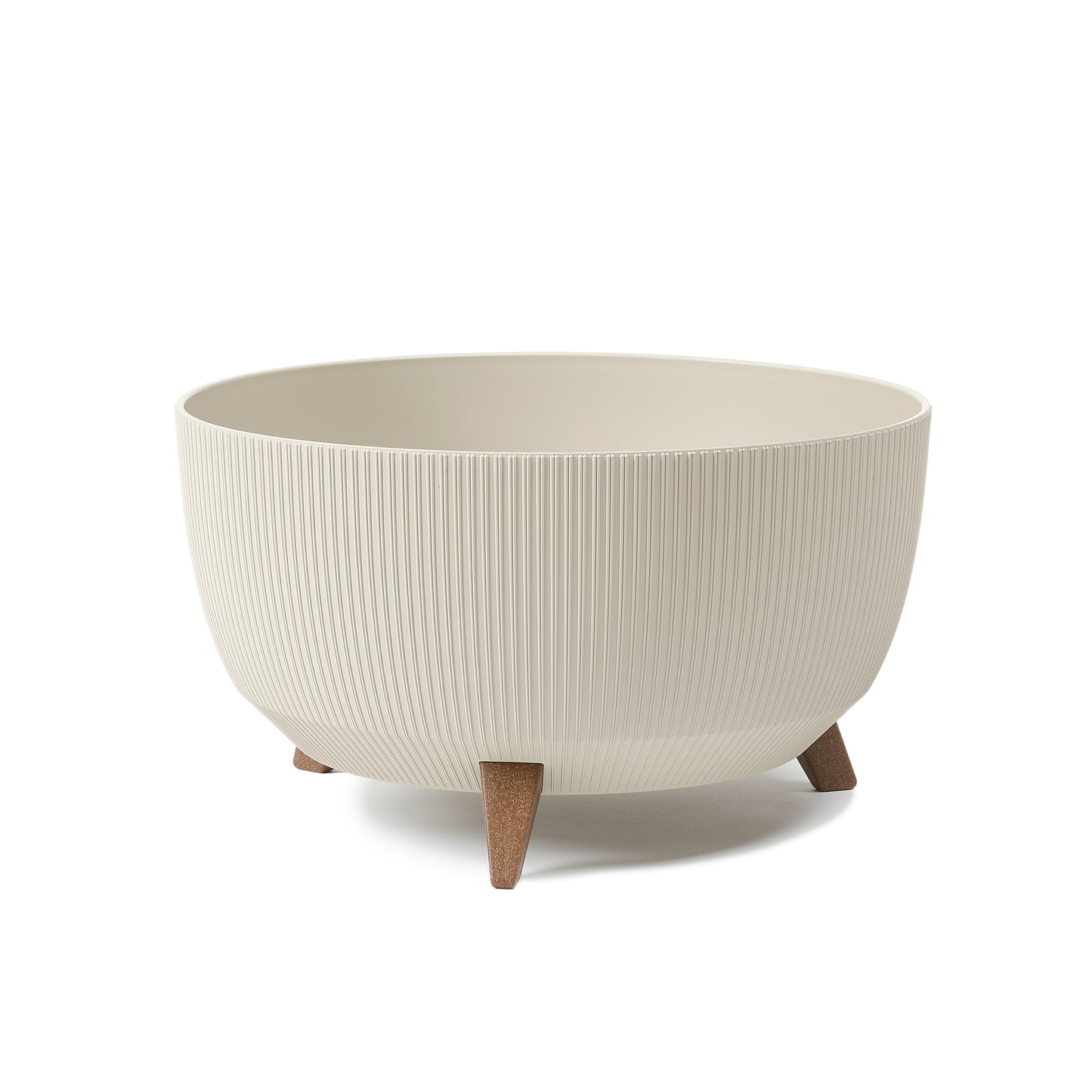 Happy Flower Blumentopf mit Füßen – moderner Pflanzkübel in Streifen-Optik aus Kunststoff mit Recyclinganteil