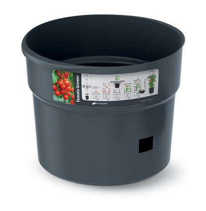 Happy Flower Tomato Grower IPOM Tomatentopf – mit Bewässerungssystem & Rankhilfe, Anthrazit