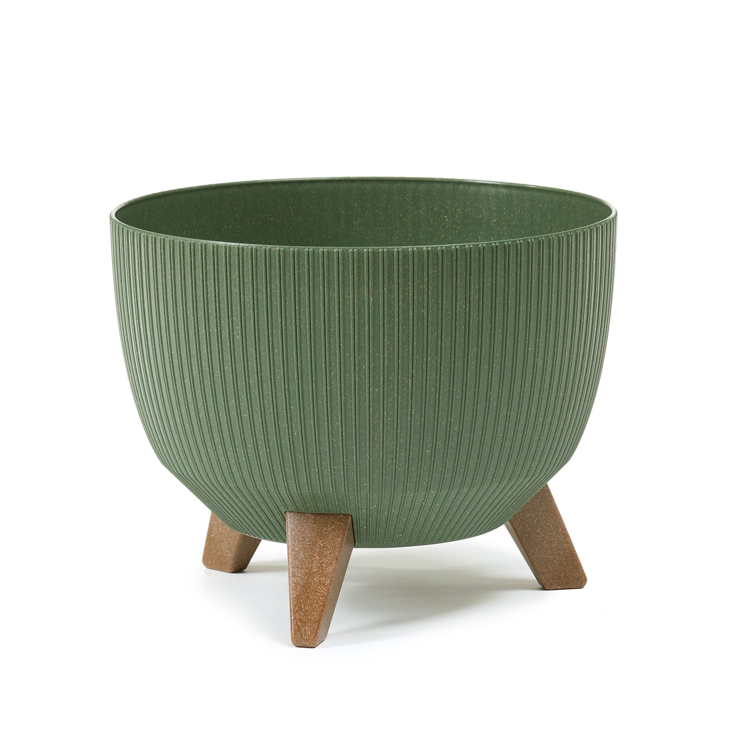 Happy Flower Blumentopf mit Füßen – Streifen-Optik aus Holzhybrid-Kunststoff